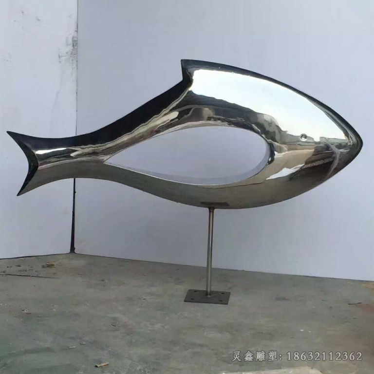 景德镇镜面鱼动物不锈钢雕塑
