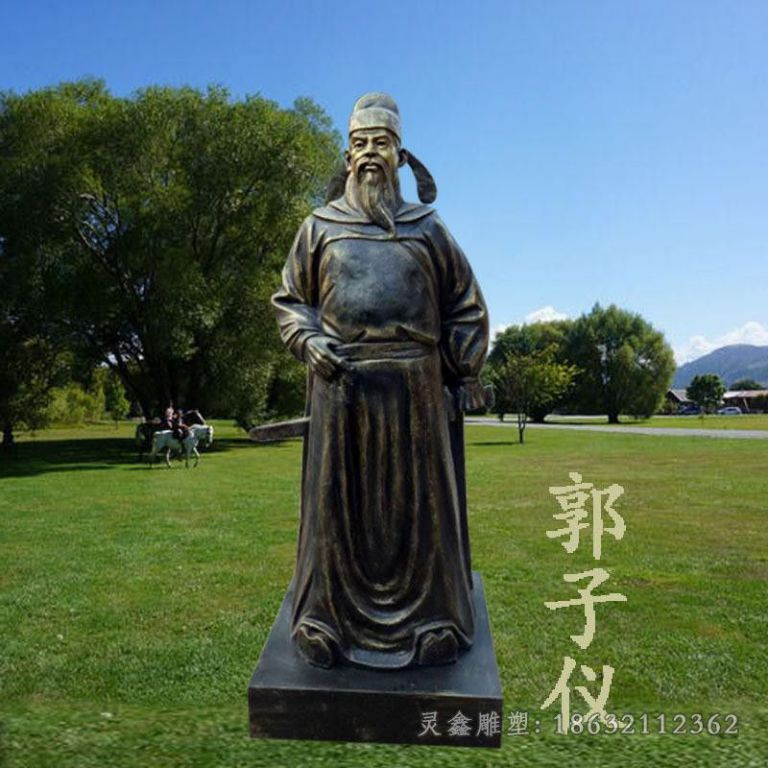 九江古代人物郭子仪景观铜雕