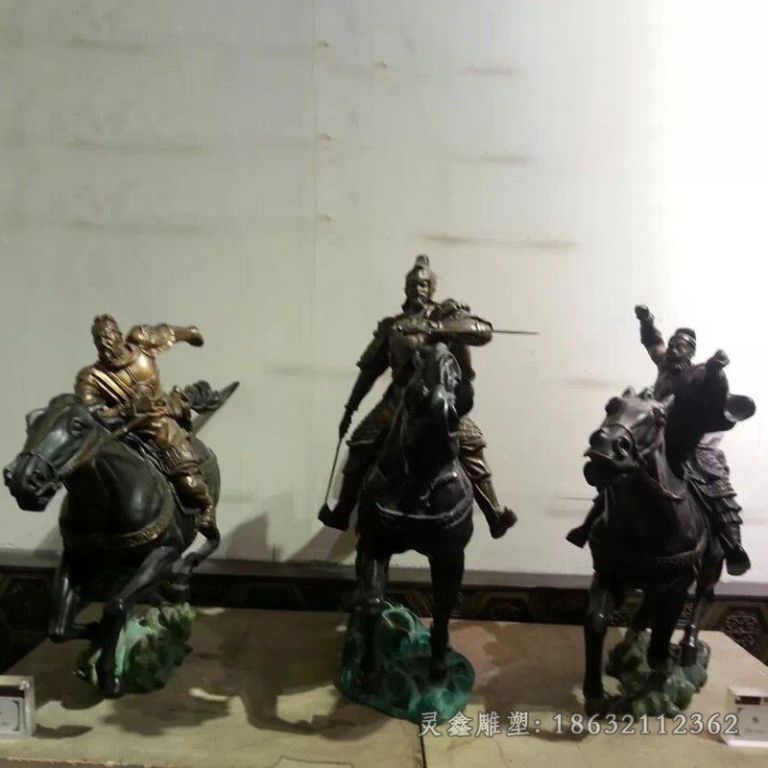 景德镇古人打仗骑马人物铜雕
