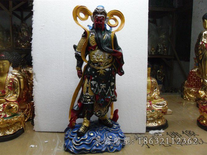 上饶彩绘关羽古代人物铜雕