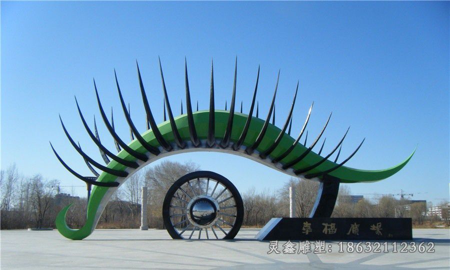 九江彩绘眼睛不锈钢景观雕塑