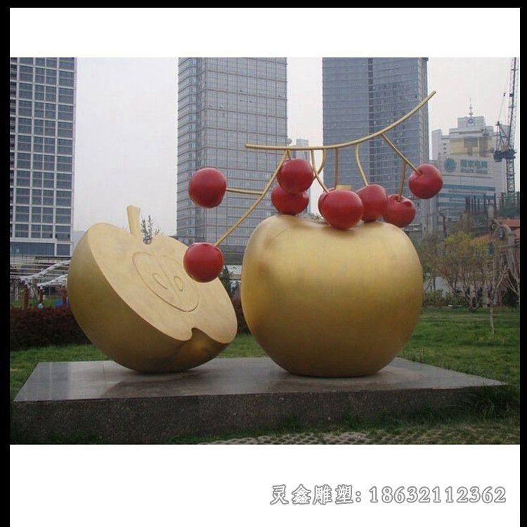 鹰潭不锈钢抽象苹果景观雕塑