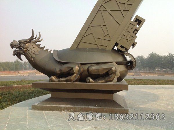上饶龙龟动物标志景观铜雕