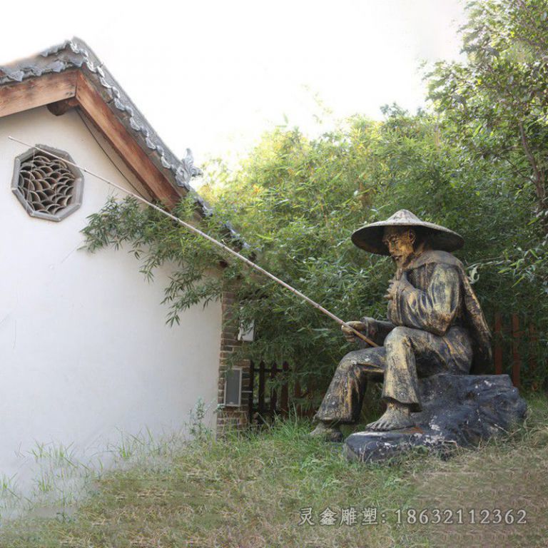 景德镇军事家姜太公标志铜雕