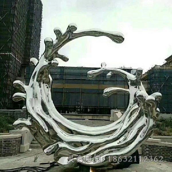 吉安镜面海浪抽象不锈钢雕塑