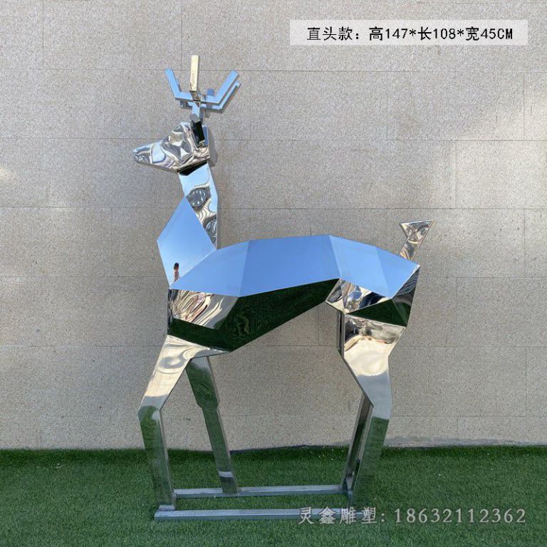 南昌不锈钢镜面小鹿动物雕塑