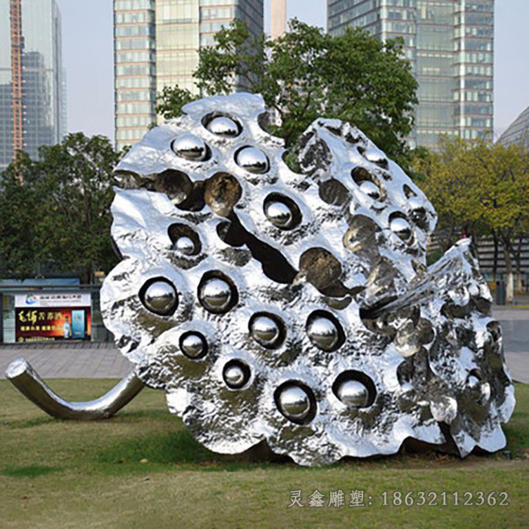 南昌莲蓬标志景观不锈钢雕塑