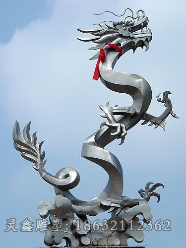 上饶不锈钢龙镜面动物雕塑
