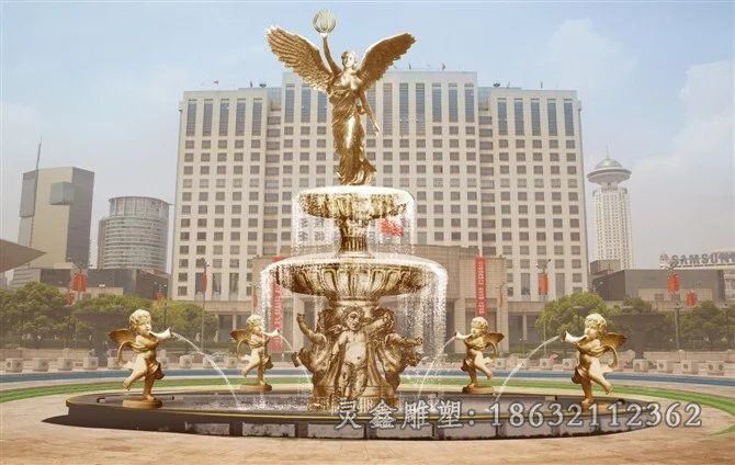 南昌喷泉人物景观标志铜雕