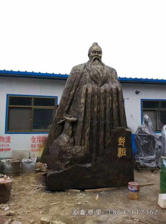赣州彭祖人物景观标志铜雕