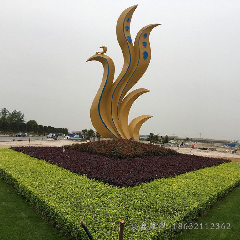 九江不锈钢凤凰抽象动物雕塑