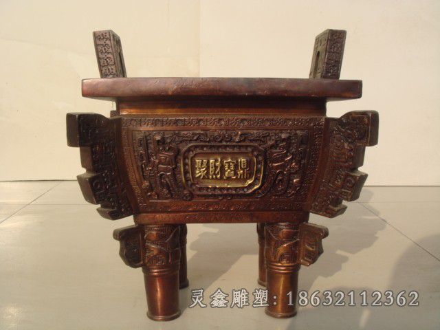 景德镇聚财宝鼎企业抽象铜雕