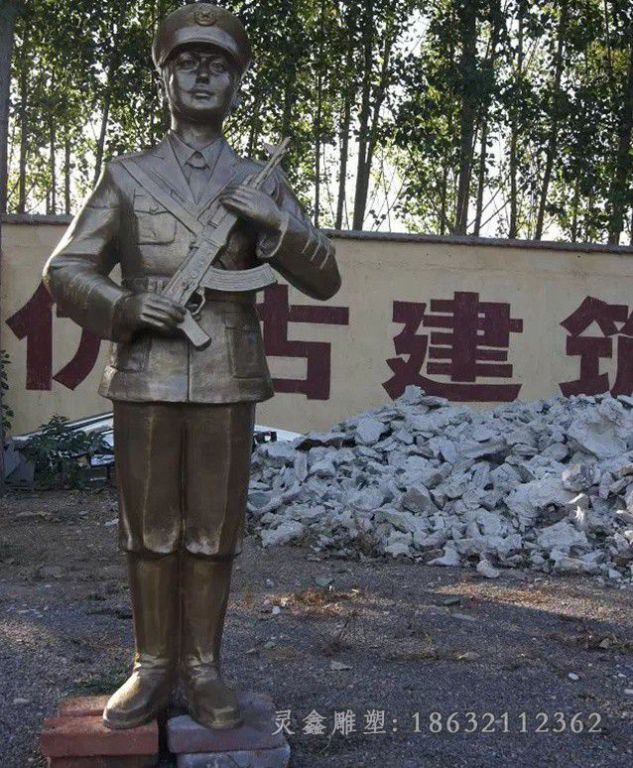 宜春军人战士人物标志铜雕
