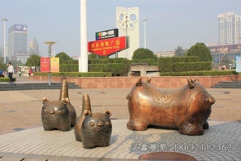 萍乡卡通老虎动物标志铜雕