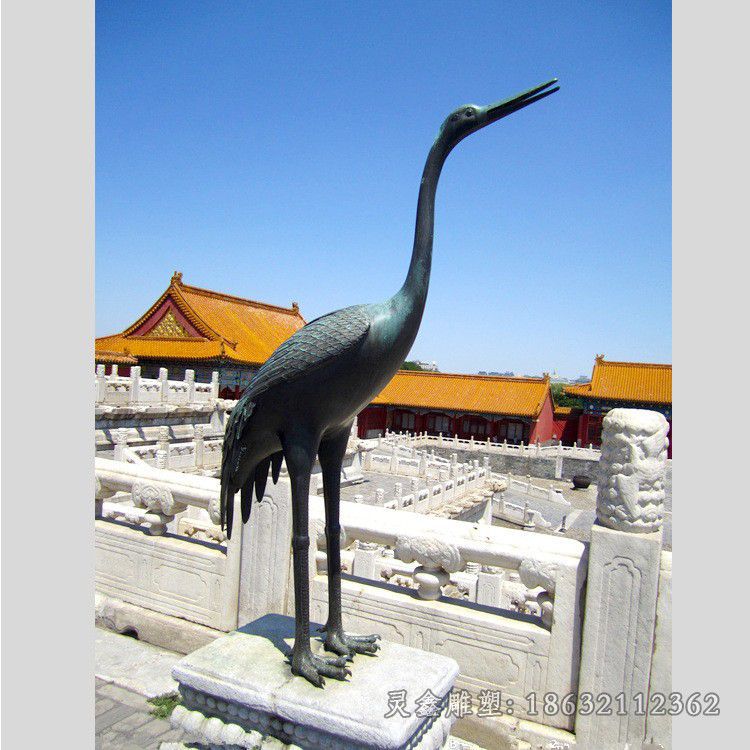 抚州青铜仙鹤动物不锈钢雕塑