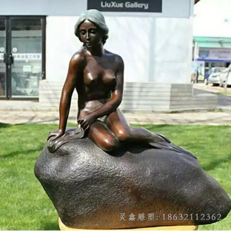 鹰潭城市美人鱼景观标志铜雕