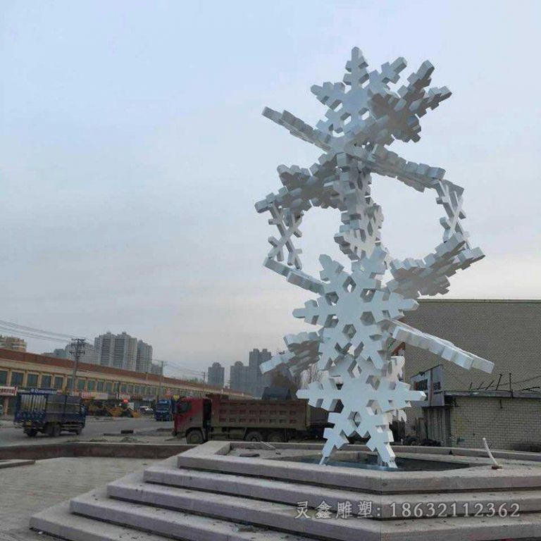 赣州雪花标志景观不锈钢雕塑
