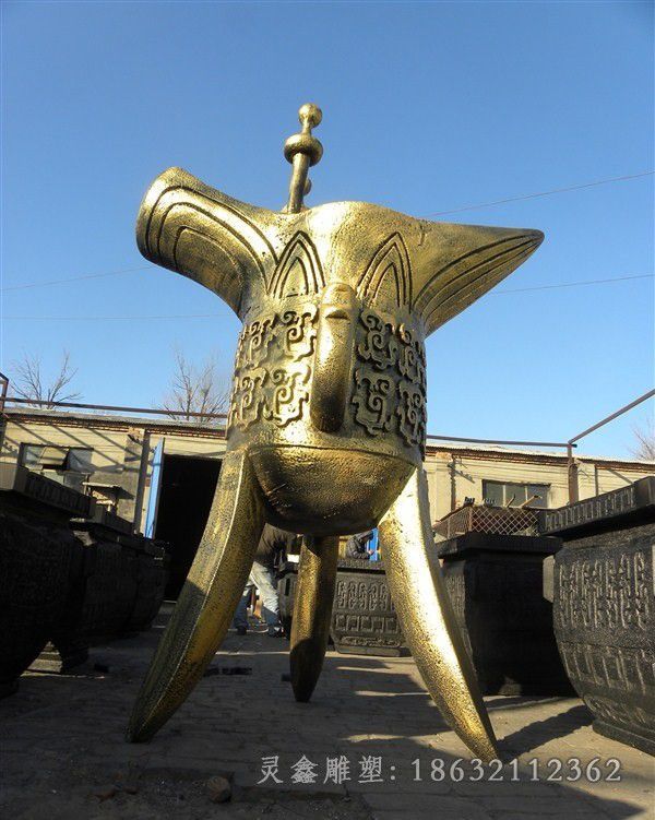 九江古代酒樽标志景观铜雕