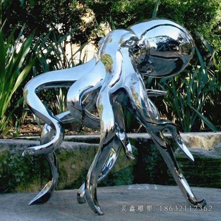 抚州镜面不锈钢章鱼雕塑