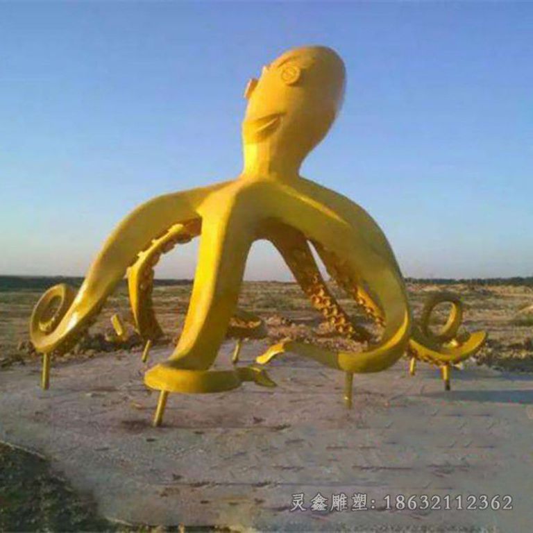 南昌金色不锈钢章鱼景观雕塑