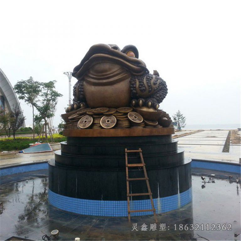 鹰潭金蟾动物喷泉景观铜雕