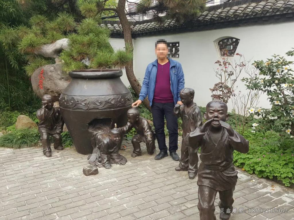 抚州司马光砸缸人物景观铜雕