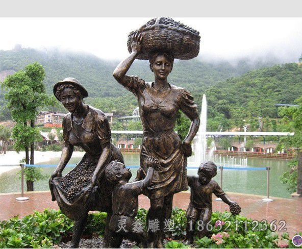上饶西方人物标志景观铜雕