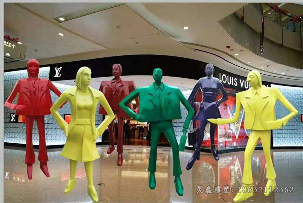 吉安抽象人物商场不锈钢雕塑
