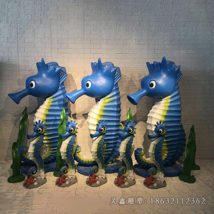 九江发光不锈钢海马景观雕塑