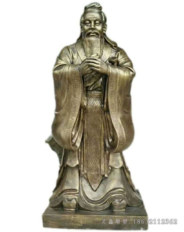 抚州古代名人孔子人物铜雕