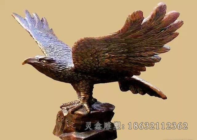 景德镇展翅老鹰动物标志铜雕