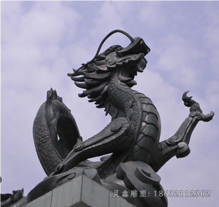 赣州抽象龙动物景观铜雕