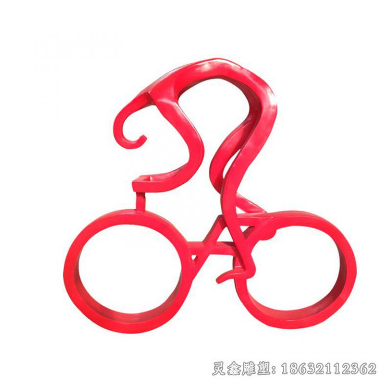 赣州彩绘不锈钢自行车雕塑
