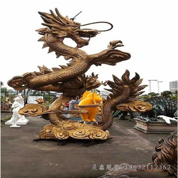 景德镇龙动物景观标志铜雕
