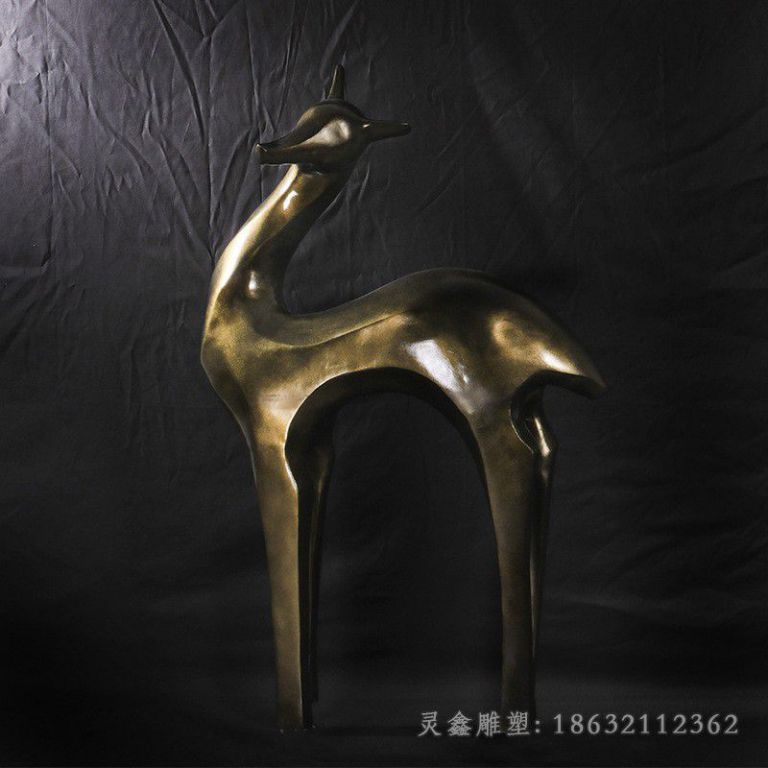 抚州抽象鹿景观动物铜雕
