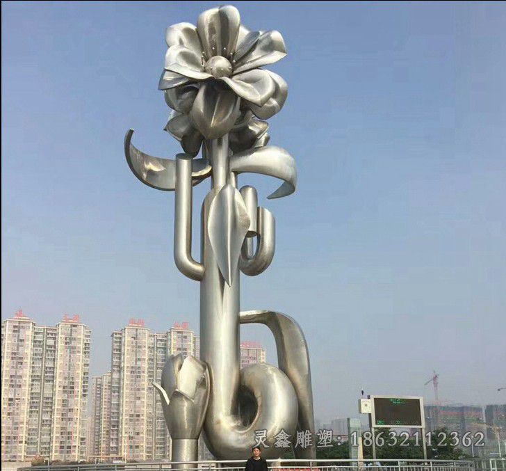 赣州镜面不锈钢紫荆花雕塑