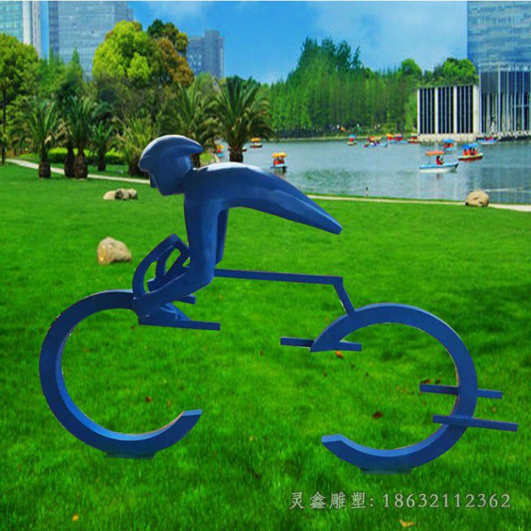 吉安抽象不锈钢自行车雕塑