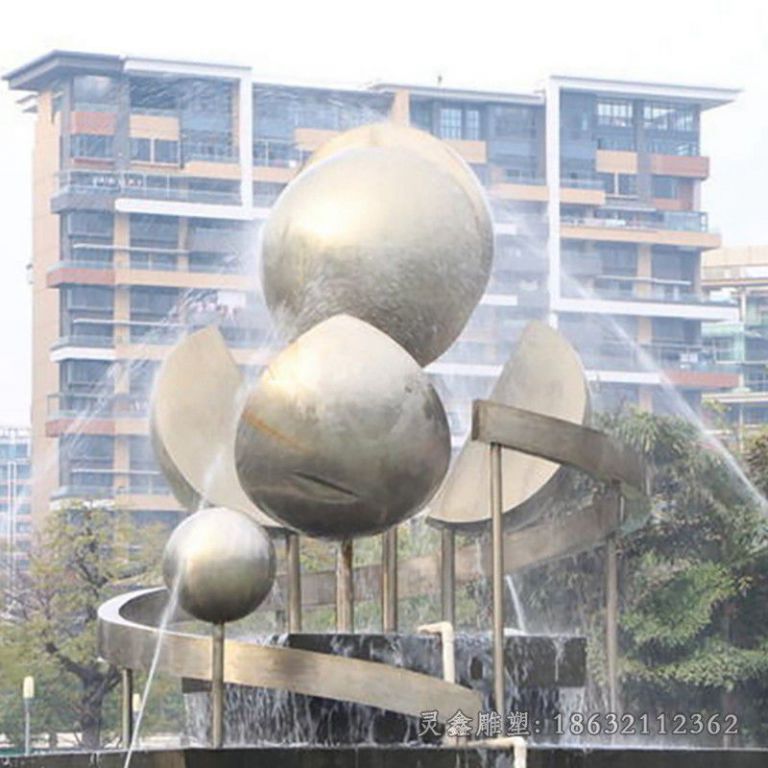 抚州葫芦喷泉不锈钢景观雕塑