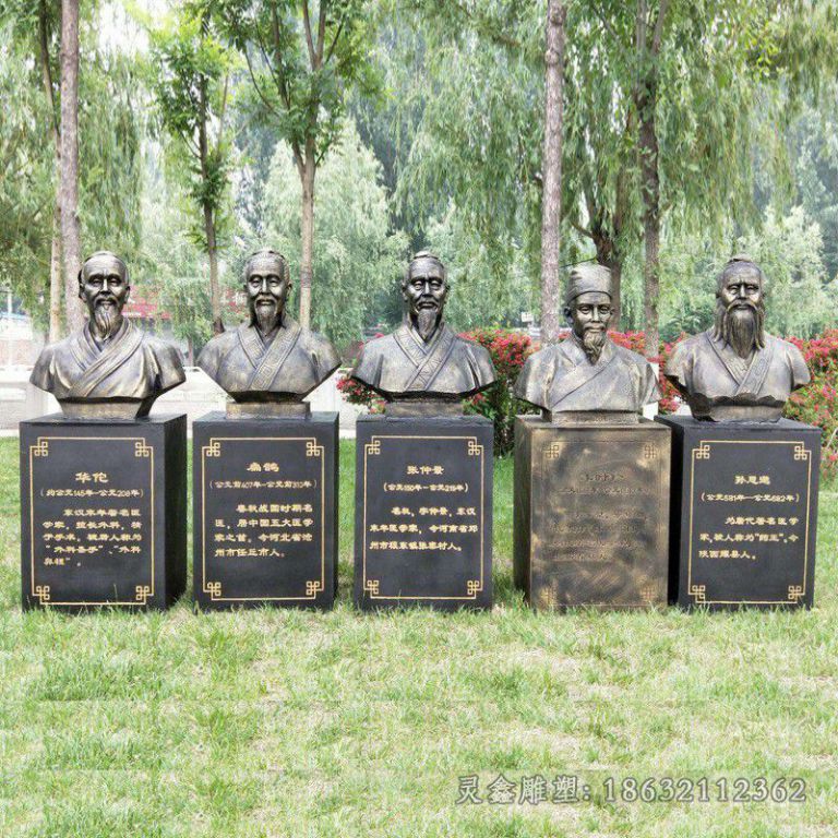 南昌中国古代名医胸像铜雕