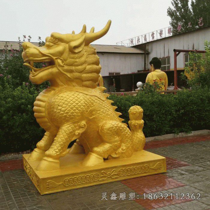 新余金色麒麟景观标志铜雕