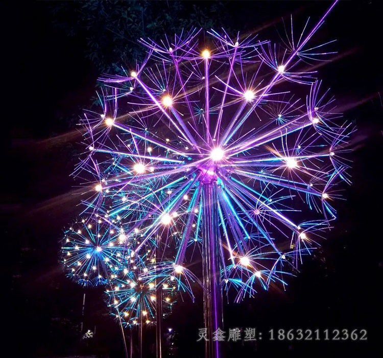 九江发光不锈钢蒲公英景观雕塑