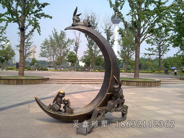 萍乡小动物兔子景观铜雕