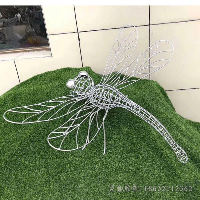 南昌不锈钢蜻蜓动物标志雕塑