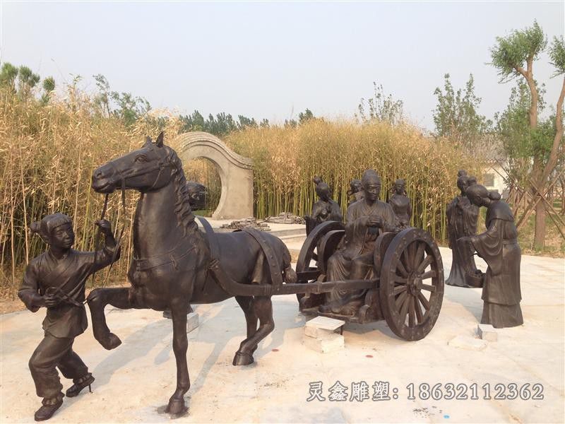 赣州古代马车景观标志铜雕