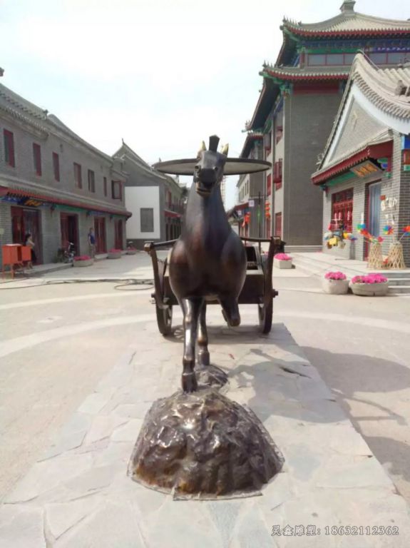 景德镇马车景观标志抽象铜雕