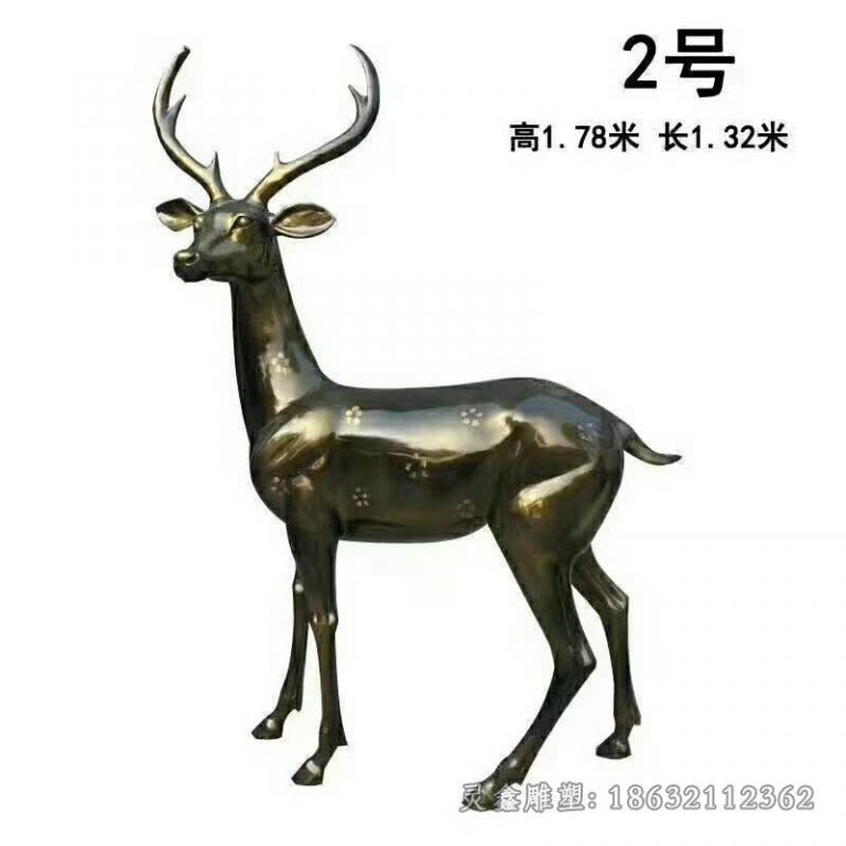 鹰潭叉角梅花鹿动物铜雕