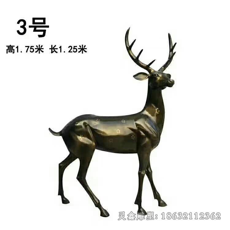 萍乡叉角梅花鹿景观铜雕