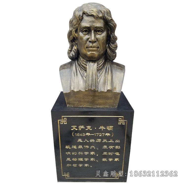 萍乡牛顿胸像人物抽象铜雕