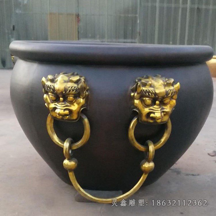 南昌寺院水缸景观标志铜雕