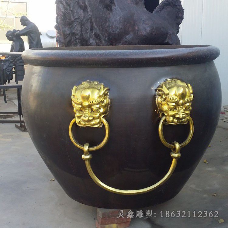 上饶水缸标志抽象景观铜雕
